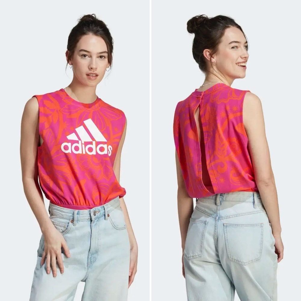 adidas Farm Rio Pink and Orange Bodysuit with open back